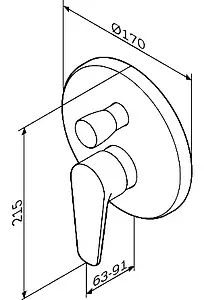 Смеситель для ванны скрытого монтажа Am.Pm Inspire хром F5085000 Смеситель для ванны скрытого монтажа Am.Pm Inspire хром F5085000, 2