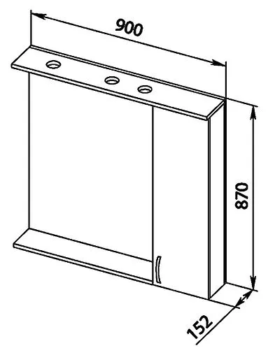 Шкаф-зеркало Aquanet Донна 90 R венге 00169179 Шкаф-зеркало Aquanet Донна 90 R венге 00169179
