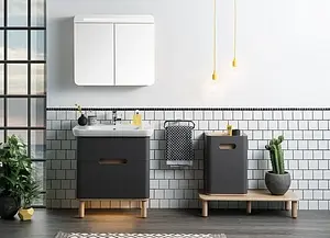 Тумба-умывальник VitrA Sento 65 антрацит/светлое дерево 60834, 3