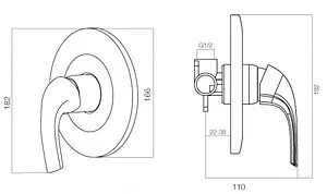 Гигиенический душ со смесителем Am.Pm Sense хром F40H7500, 2