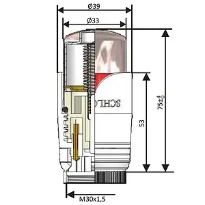 Головка термостатическая M30x1.5 Schlosser Brillant белый 600200002 Головка термостатическая M30x1.5 Schlosser Brillant белый 600200002, 2