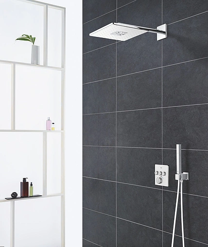 Лейка верхнего душа с настенным креплением Grohe Rainshower SmartActive Cube белый/хром 26479LS0