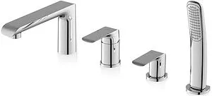 Смеситель на борт ванны на 4 отверстия Ravak Flat хром X070120, 1