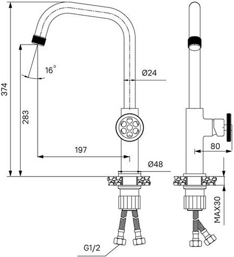 Смеситель для кухни IDDIS Grange графит GRAGM00i05