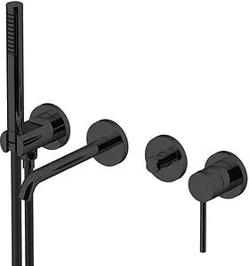 Смеситель для ванны скрытого монтажа Gattoni Circle Two чёрный матовый 9105/91NO Смеситель для ванны скрытого монтажа Gattoni Circle Two чёрный матовый 9105/91NO, 1