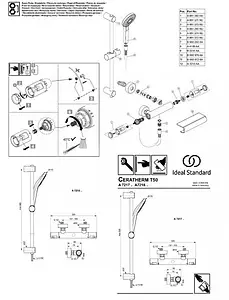 Душевая стойка с термостатом Ideal Standard Ceratherm T50 хром A7218AA Душевая стойка с термостатом Ideal Standard Ceratherm T50 хром A7218AA, 4