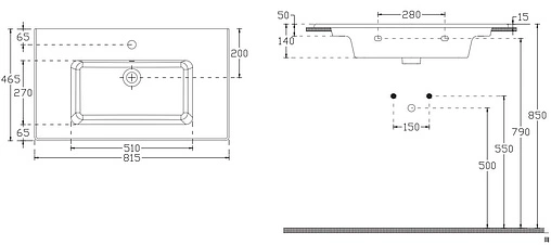 Раковина ISVEA SistemaT 81.5 белый 10SL51081SV
