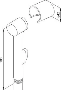 Гигиенический душ с держателем Damixa хром 760210200, 2