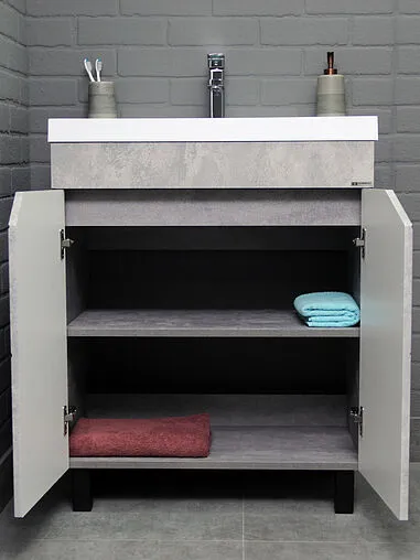 Тумба под умывальник напольный Домино Vector 70 метрополитан грей/бетон серый DV6613T