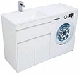 Тумба-умывальник напольная над стиральной машиной Aquanet Токио 130 L белый 00237746+00235501