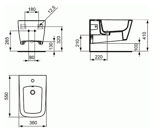 Биде подвесное Ideal Standard Simply U белый J469401