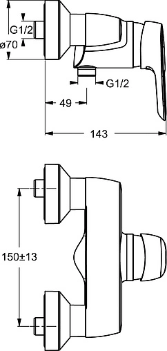 Смеситель для душа Ideal Standard CeraMix blue хром B9493AA Смеситель для душа Ideal Standard CeraMix blue хром B9493AA