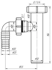 Вставка для сифона с адаптером для бытовой техники Ани Пласт белый M220 Вставка для сифона с адаптером для бытовой техники Ани Пласт белый M220, 2