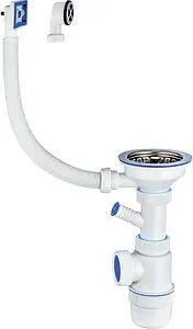 Сифон бутылочный для мойки с переливом VIRPlast Элит 30987089 Сифон бутылочный для мойки с переливом VIRPlast Элит 30987089, 1