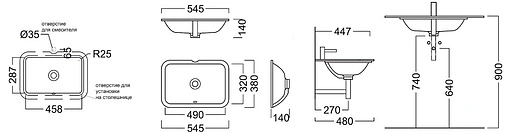 Раковина Kerama Marazzi Plaza 55 белый PLR.wbu.55 Раковина Kerama Marazzi Plaza 55 белый PLR.wbu.55