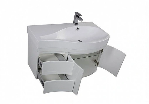 Тумба под умывальник подвесная Aquanet Сопрано 95 R белый 00169633