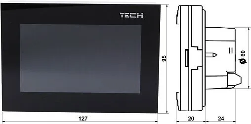 Беспроводной комнатный регулятор котла с коммуникацией RS TECH ST-281 C черный WG.11.0368
