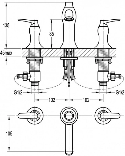 Смеситель для раковины Swedbe Terracotta 2550