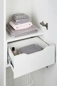 Шкаф-пенал напольный с бельевой корзиной IDDIS Harizma белый HAR4000i97, 4