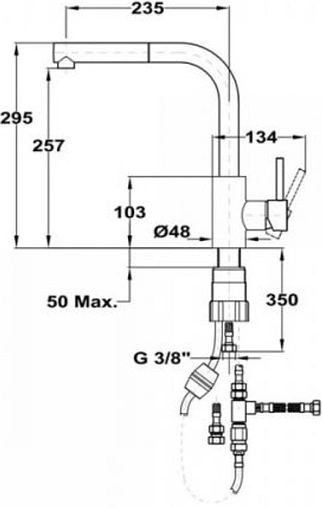 Смеситель для кухни с выдвижным изливом Teka ARN 938 хром 116020002