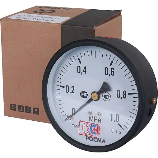 Манометр аксиальный Росма ТМ-510Т.00 100мм 10 бар ½&quot; 00000000908