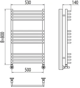Полотенцесушитель водяной лесенка Terminus Арт П13 500х800 полированная сталь 4670078513373, 2