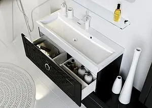 Тумба-умывальник подвесная Aqwella Infinity 100 чёрный Inf.01.10/001/BLK+Inf.10.04.D Тумба-умывальник подвесная Aqwella Infinity 100 чёрный Inf.01.10/001/BLK+Inf.10.04.D, 3