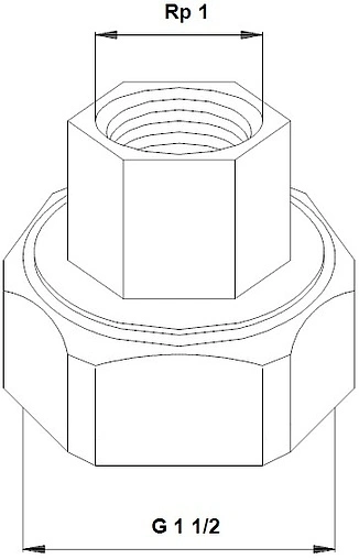 Соединение с накидной гайкой 1½&quot;в x 1&quot;в Grundfos 529922