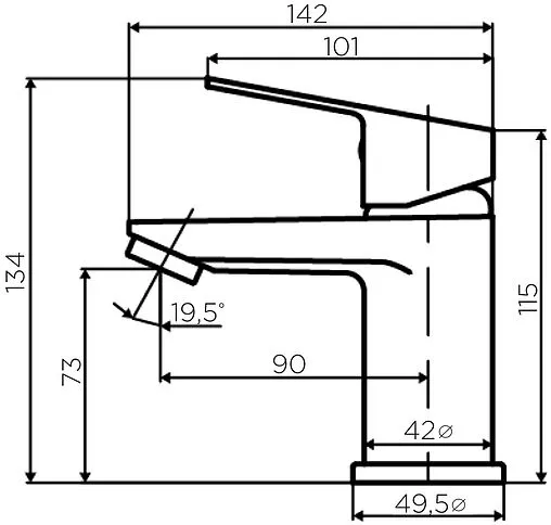 Смеситель для раковины Dorff Prime хром D4002100 Смеситель для раковины Dorff Prime хром D4002100