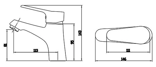 Смеситель для раковины Bravat Eco хром F1111147C