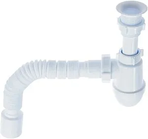Сифон бутылочный для раковины Ани Пласт белый C5010 Сифон бутылочный для раковины Ани Пласт белый C5010, 1