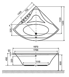 Ванна акриловая Excellent Glamour 140x140 WAEX.GLA14WH, 4
