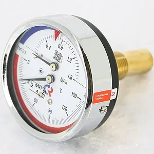 Термоманометр аксиальный Росма ТМТБ-31Т.1 80мм 16 бар 150°С гильза 46мм ½&quot; 00000002296, 4