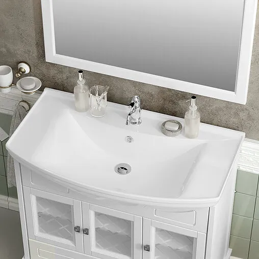 Тумба под умывальник напольный Opadiris Омега 85 белый матовый 00-00007356