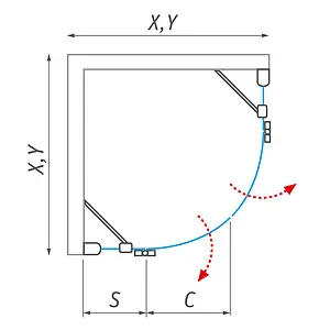 Душевое ограждение 900x900мм прозрачное стекло Roltechnik Elegant Line GR2/900 131-9000000-00-02 Душевое ограждение 900x900мм прозрачное стекло Roltechnik Elegant Line GR2/900 131-9000000-00-02, 3