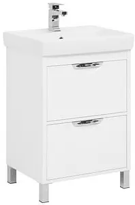 Тумба-умывальник напольная Aquanet Гретта 60 New белый 00233577+00185551 Тумба-умывальник напольная Aquanet Гретта 60 New белый 00233577+00185551, 1