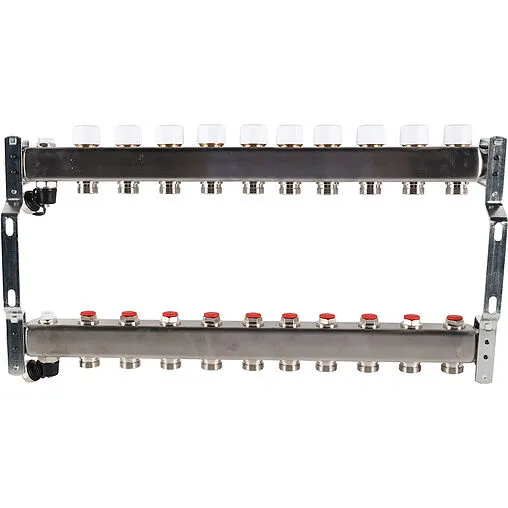 Группа коллекторная без расходомеров 10 отводов 1&quot;в/в x ¾&quot;ек Rommer RMS-3201-000010