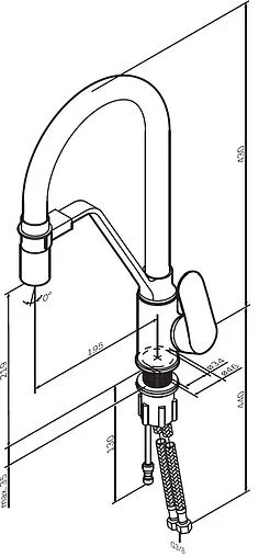 Смеситель для кухни с подключением к фильтру Am.Pm Like чёрный матовый F8007822
