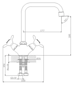 Смеситель для кухни Rossinka хром Q02-72 Смеситель для кухни Rossinka хром Q02-72, 2