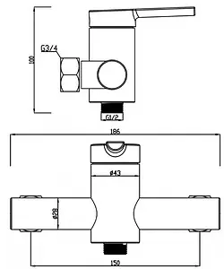 Смеситель для душа Swedbe Diana чёрный матовый 1020B Смеситель для душа Swedbe Diana чёрный матовый 1020B, 2