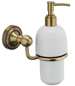 Дозатор для жидкого мыла Fixsen Antik античная латунь/белый FX-61112 Дозатор для жидкого мыла Fixsen Antik античная латунь/белый FX-61112, 1