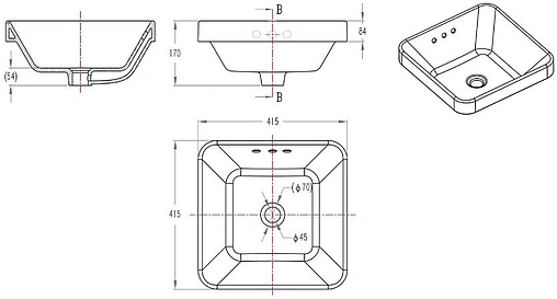 Раковина Bravat Meissen 42 белый C22327W-ENG Раковина Bravat Meissen 42 белый C22327W-ENG