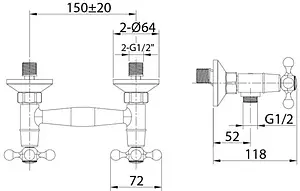 Смеситель для душа Milardo Duplex хром DUPSB00M03 Смеситель для душа Milardo Duplex хром DUPSB00M03, 2
