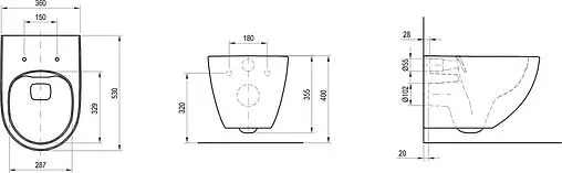Унитаз подвесной безободковый Ravak Vita RimOFF белый X01860 Унитаз подвесной безободковый Ravak Vita RimOFF белый X01860