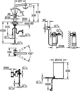 Смеситель для кухни с фильтром и встроенным нагревом воды Grohe Red II Duo суперсталь 30327DC1, 2