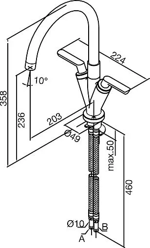 Смеситель для кухни Damixa Venus хром 160470064 Смеситель для кухни Damixa Venus хром 160470064
