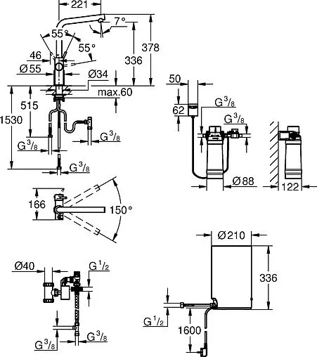 Смеситель для кухни с фильтром и встроенным нагревом воды Grohe Red II Duo суперсталь 30327DC1 Смеситель для кухни с фильтром и встроенным нагревом воды Grohe Red II Duo суперсталь 30327DC1