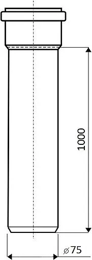 Труба канализационная внутренняя D=75мм L=1000мм Ostendorf HTEM 113040
