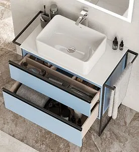 Тумба-умывальник подвесная Roca Domi 80 небесный синий ZRU9307871+ Тумба-умывальник подвесная Roca Domi 80 небесный синий ZRU9307871+, 4