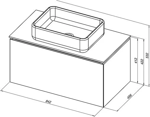Тумба-умывальник подвесная Allen Brau Infinity 85 папирус 1.21002.PWM+